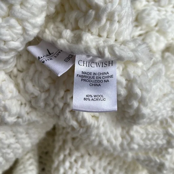 Chicwish Handmade Chunky Sweater with Hearts Size Large - Picture 12 of 15